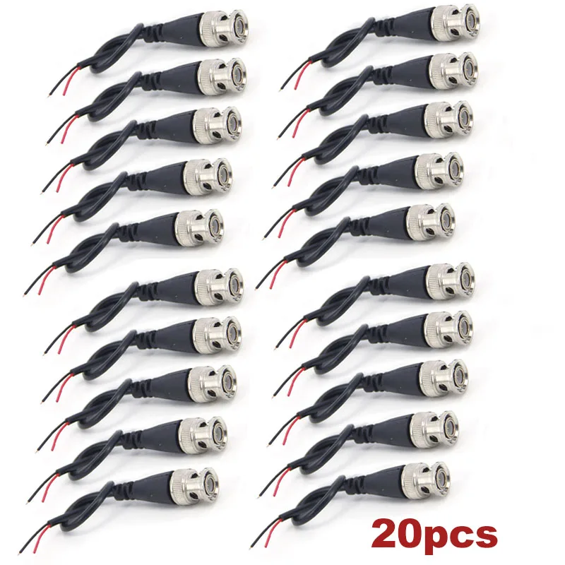 

20 шт. разъемов BNC (папа) 2-контактных для адаптера Q9, кабель питания, соединительный провод BNC
