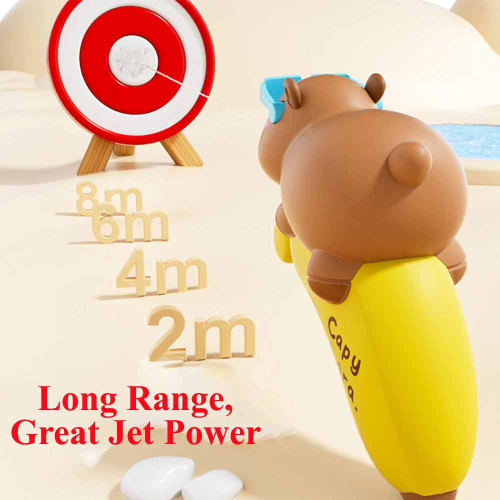 1/2 Uds. De juguetes de agua en aerosol de capibara de dibujos animados, juguetes en aerosol de largo alcance para playa de verano, bonitos juguetes de agua para aspersión al aire libre para niños