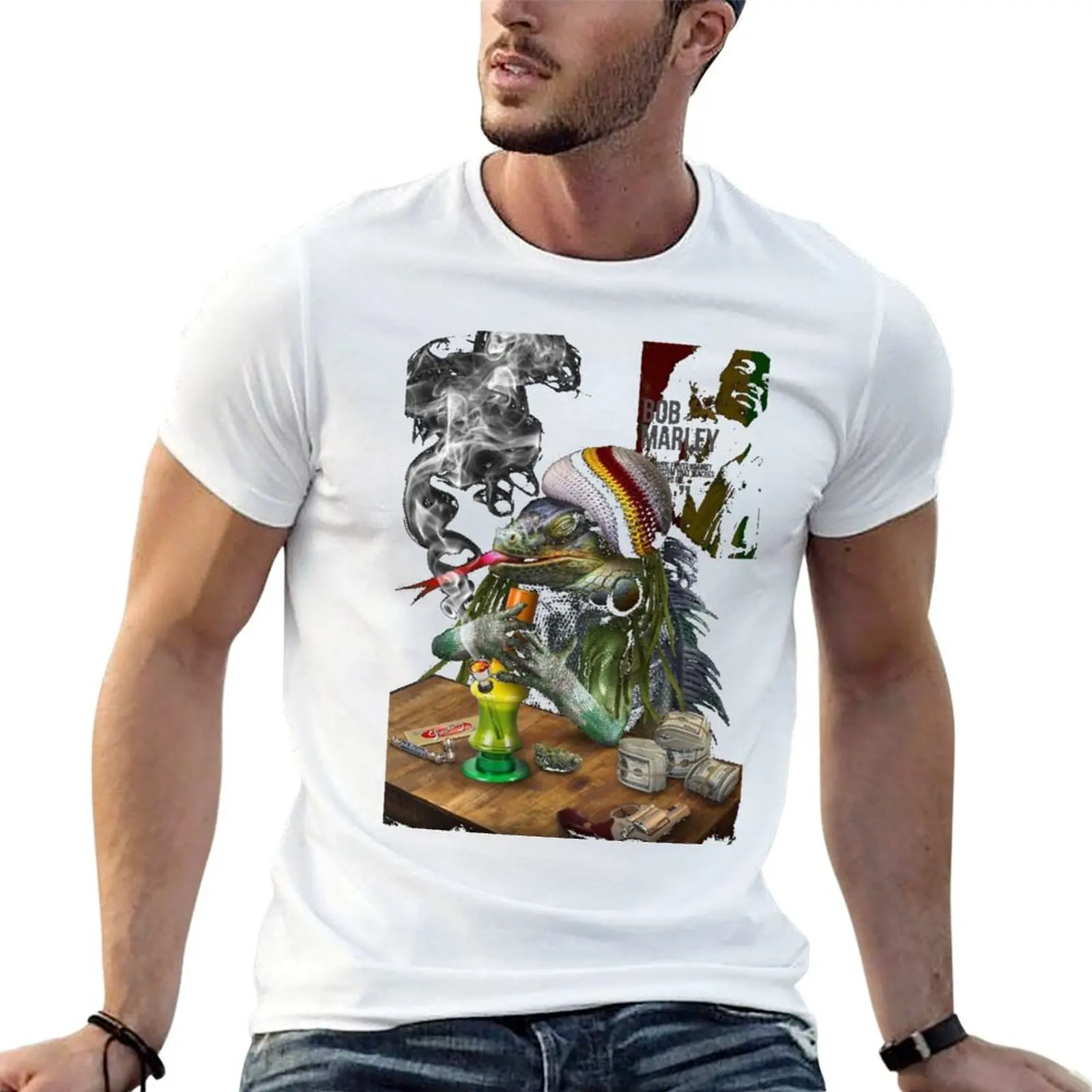 Smoking joint. T-Shirt funny costumes funny shirt cotton mens white t shirts