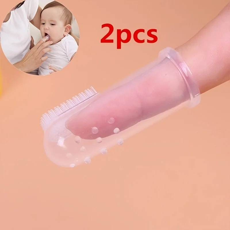 

Finger Toothbrush with Soft Nylon Bristles & Ergonomic Handle - Gentle Gum Care, Teething & Oral Hygiene Brush for