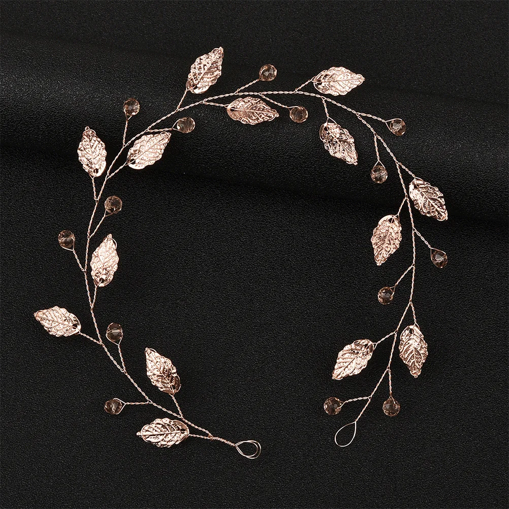 

Rhinestone Vine Crystal Hair Accessories Bridal Headband Wedding Leaf Headpieces Elegant Charm Durability Premium Alloy Fade