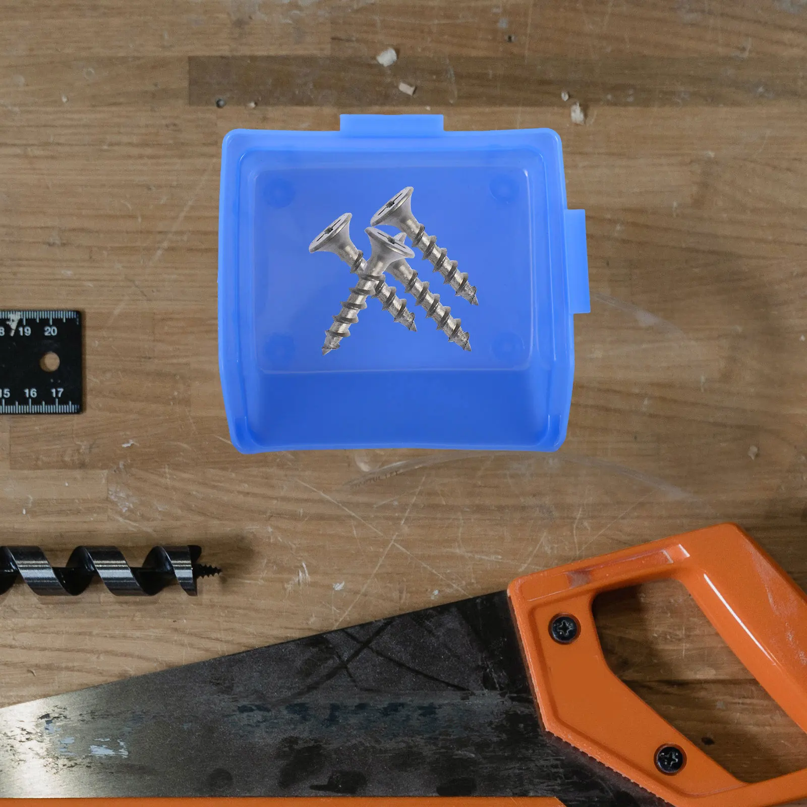 10 Cs/Package Oblique Component Box Craft Storage Container Blue Small Bins for Organizing Screws