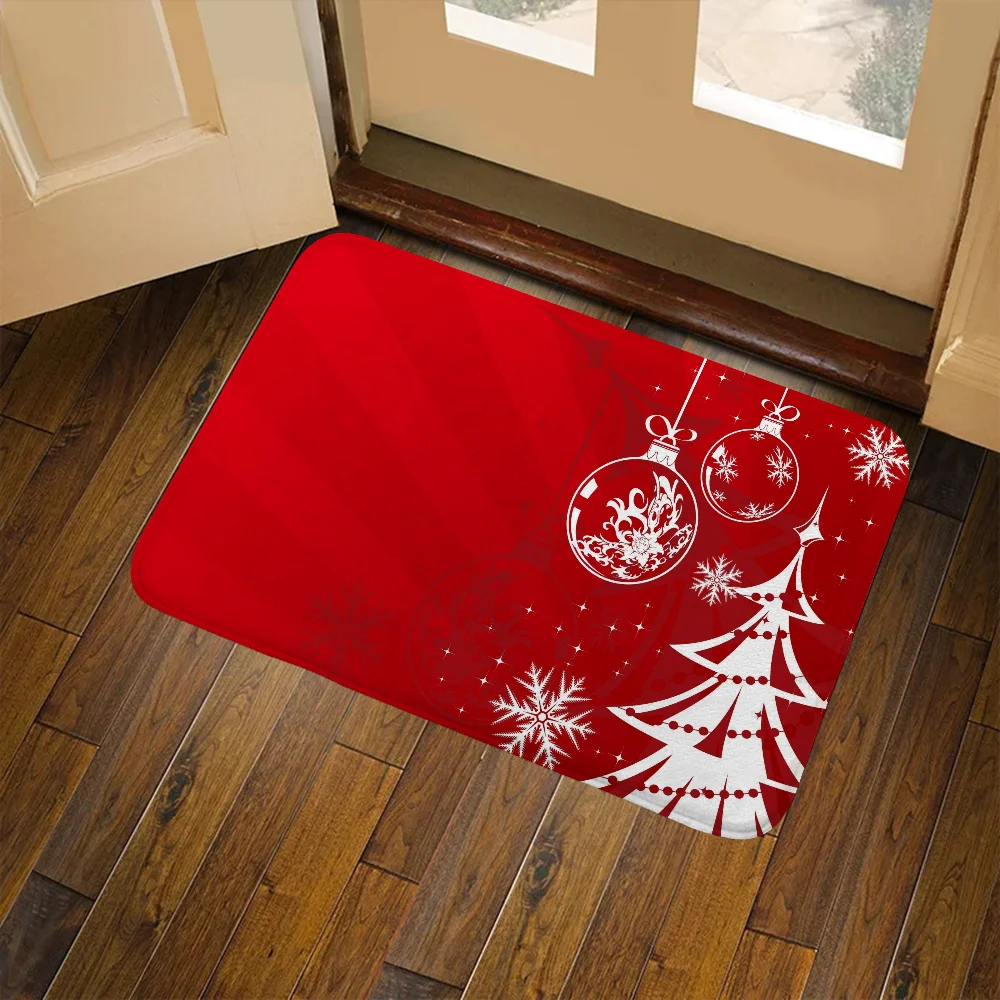 

Christmas Style Bath Mat Balcony Washable Non-slip Kitchen Rug Rug for Bed Room Mats Entrance Door Doormat Bedrooom Carpet Floor