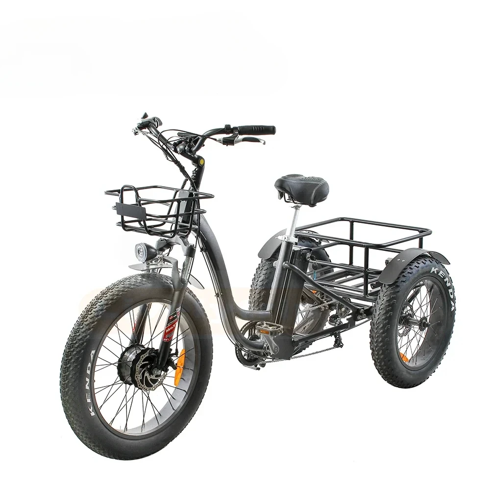 

New Type Front Hub Motor 3 Wheel Fat Tire Tricycles Electric Bicycle Electric Cargo Bike