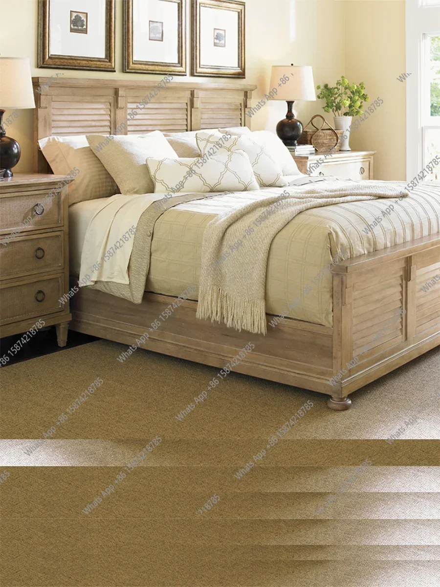 

N49 J Американская винтажная кровать из массива дерева, двуспальная кровать, главная спальня 1,8 м, дубовая кровать с жалюзи, маленькая французская квартира, односпальная 1,5