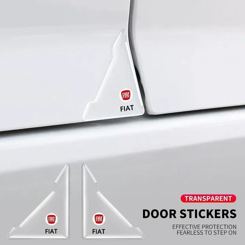 2pcs Car Door Corner Transparent Protective Stickers For Fiat JUNTO abarth 500 stilo ducato palio bravo doblo Egea Accessories