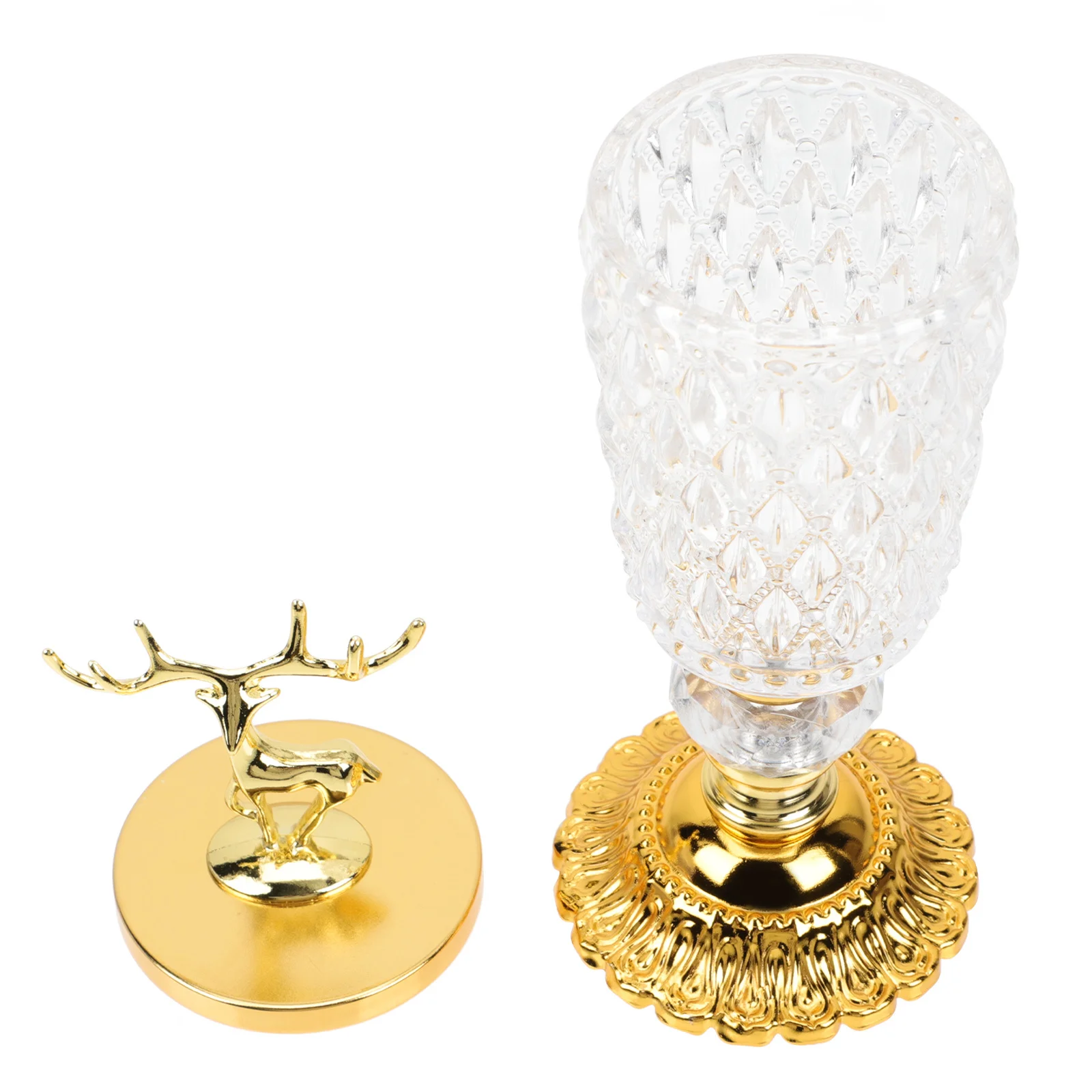 

Golden Deer Design Candy Jar Nordic Style Glass Candy Storage Can Household Desktop Decor Exquisite Food Storage Tray for Tea