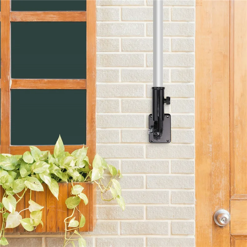 

A71Z 2 in 1 Multifunctional Adjustable Flagpole Bracket Heavy Duty Aluminum All Weather Wind (Black)