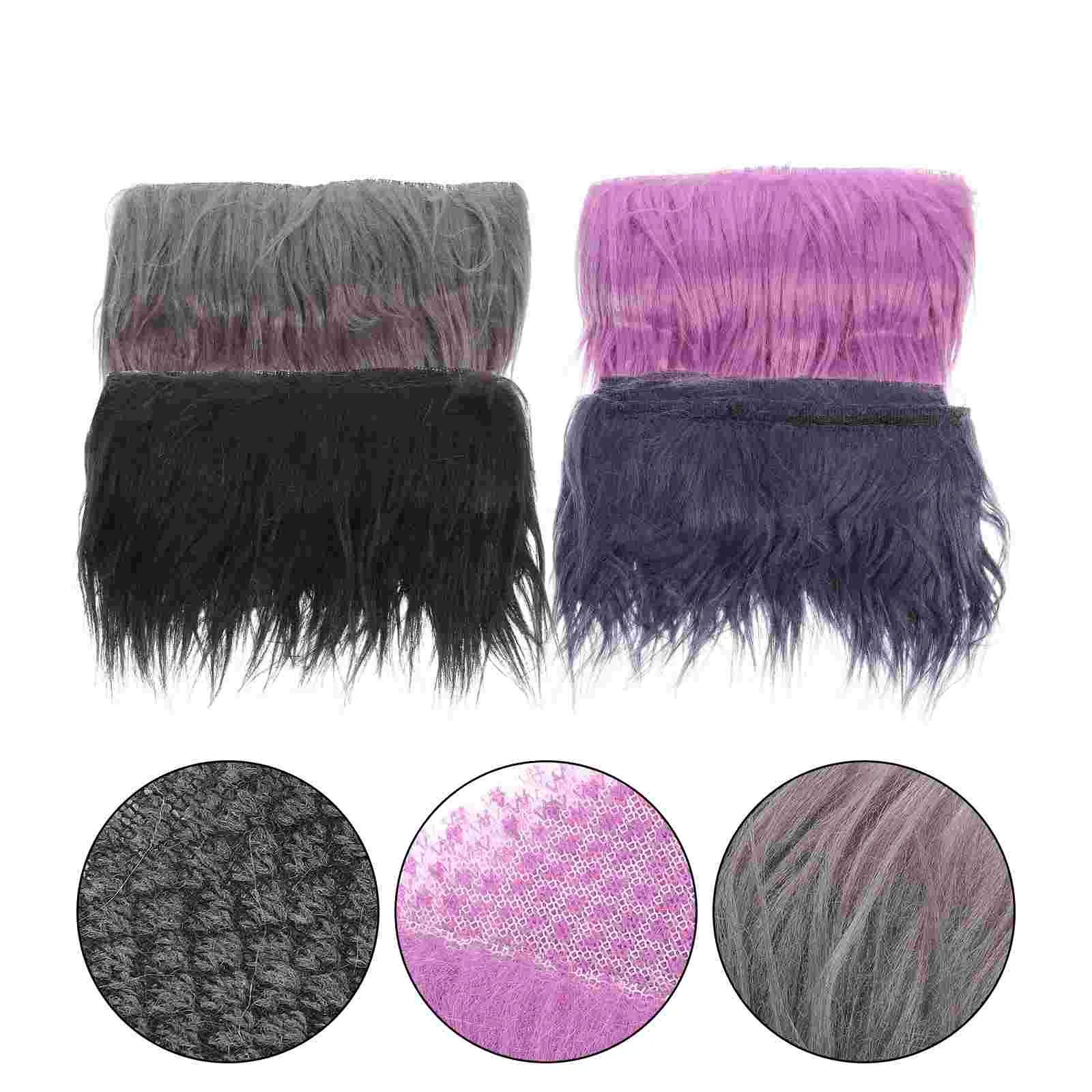 

4 Pcs Artificial Fur Fabric Shaggy Hair Decor Sewing Costume Accessories 80 Plush Faux Fluffy Fabrics for Home Decor Novelty