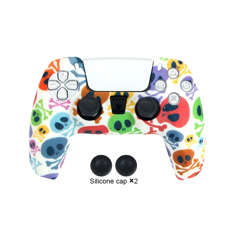 ฝาครอบป้องกันซิลิโคนข้อมูลกบสำหรับการป้องกันผิวหนังของ Playstation 5ฝาครอบนิ้วโป้งสำหรับจอยควบคุมเกม PS5