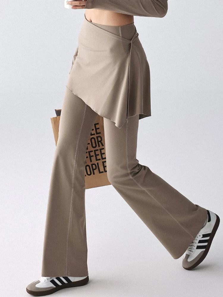 Pantaloni da yoga a vita alta Fitn da donna in pelle arca Gonna Boting Leggings da allenamento in due pezzi Primavera Estate Nuovo Sle