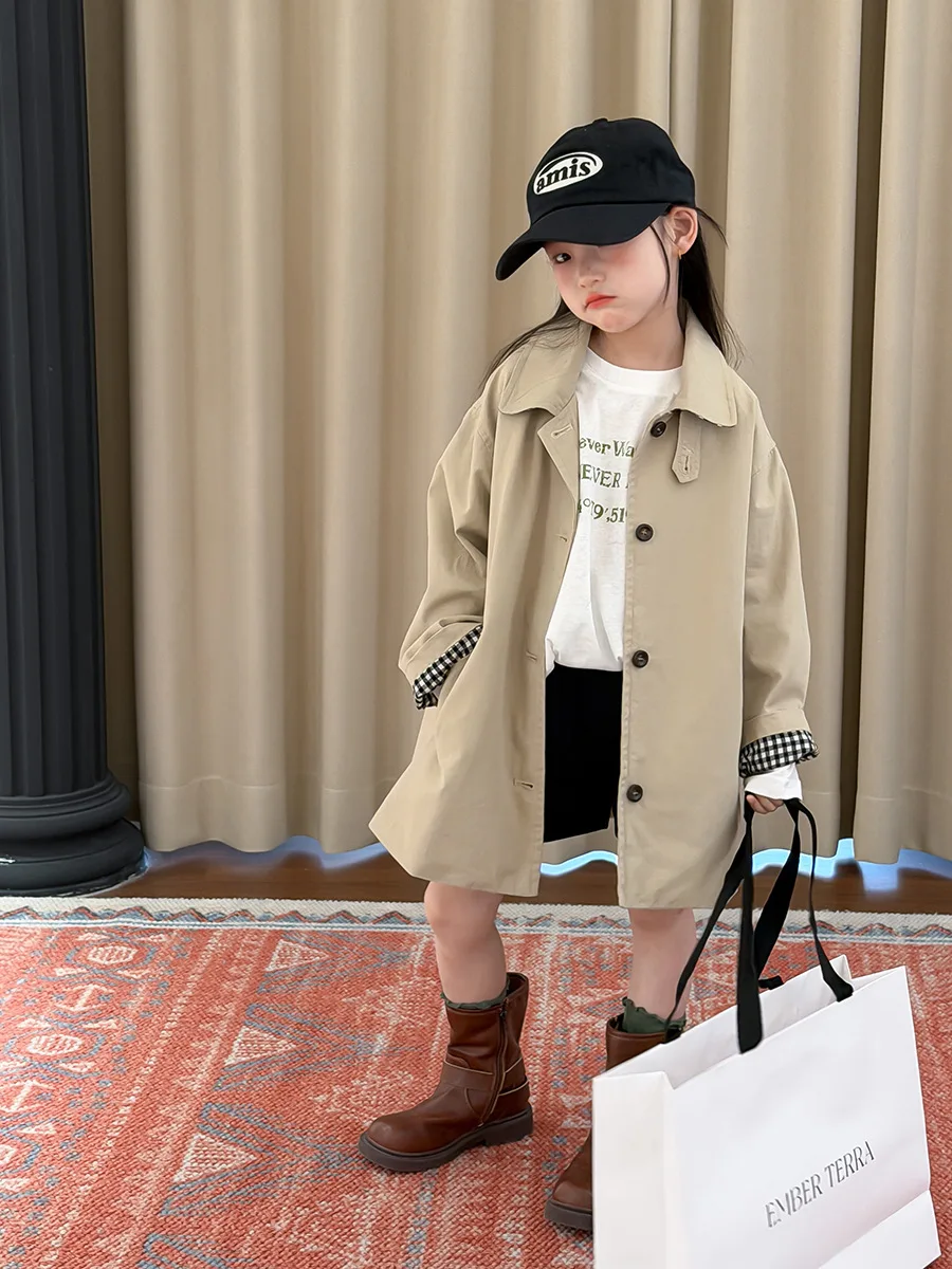trendy-korean-style-girls'-windbreaker-jacket-spring-fashionable-casual-long-sleeve-coat-children's-top-for-little-girls