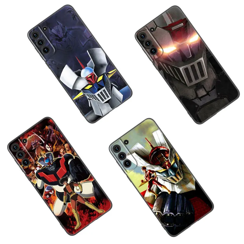 Anime Mazinger Z Black Silicone Phone Case For Samsung Galaxy S23 S21 S20 FE S24 S22 Ultra S10E S10 S9 S8 Plus