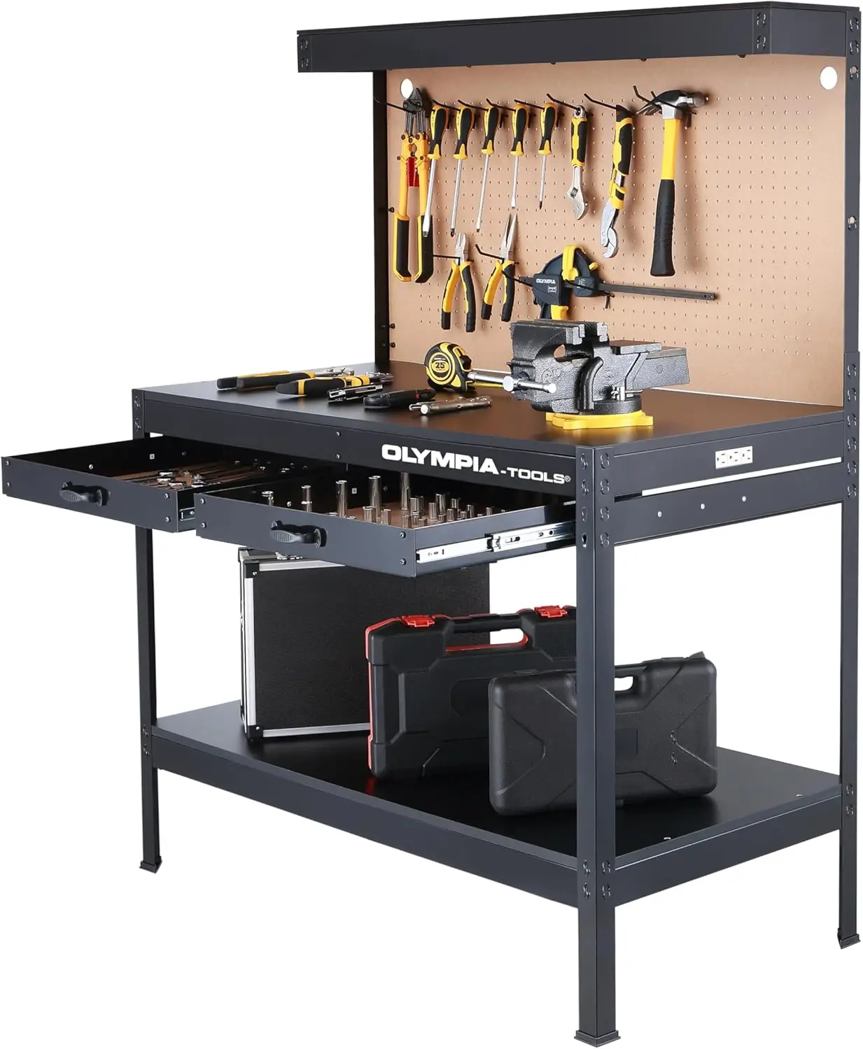 

Многоцелевой верстак Olympia Tools с подсветкой, 82-802, черный