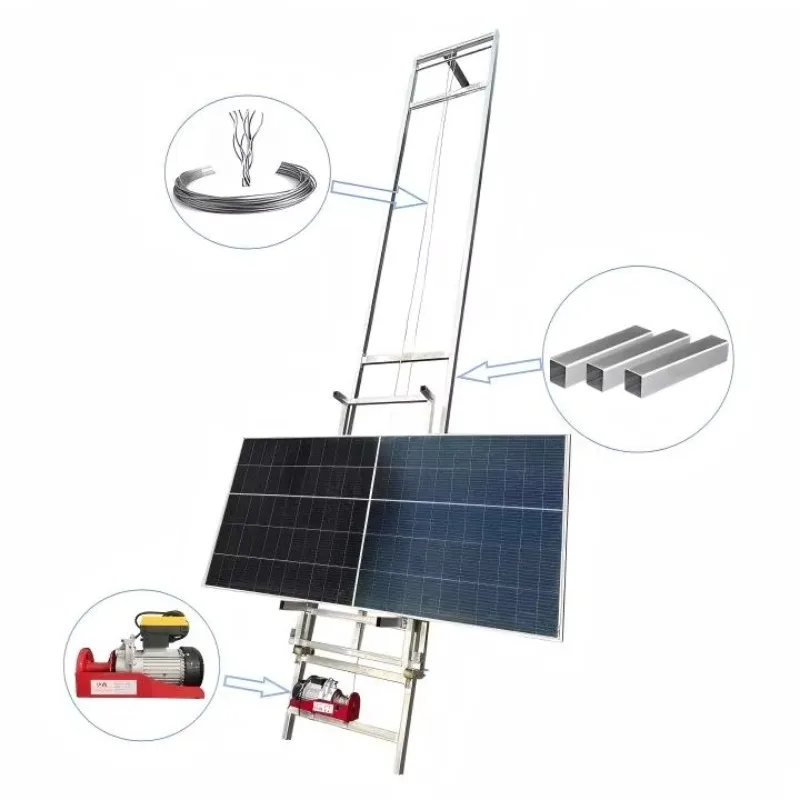 

[Hot Sale] Vertical Ladder Photovoltaic Panel Lift Steel Solar Panel Electric Cargo Lift Customizedizable Top Flip Function