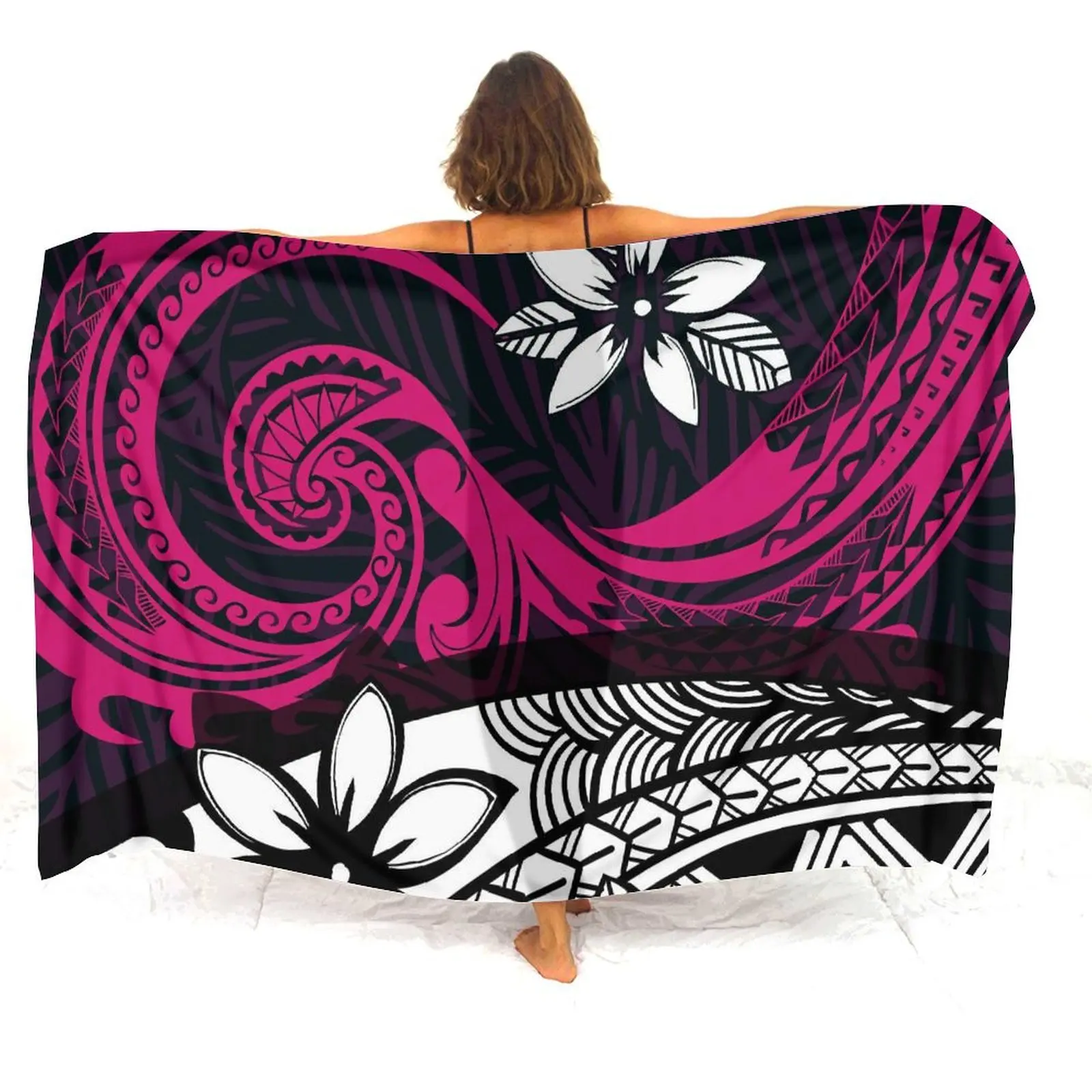 สตรีเกาะ Sarong Retro ดอกไม้ที่กําหนดเองบิกินี่ Cover Upswimsuit ผู้หญิง Sarong Polynesian เสื้อผ้าฤดูร้อนชายหาดผ้ากระโปรง