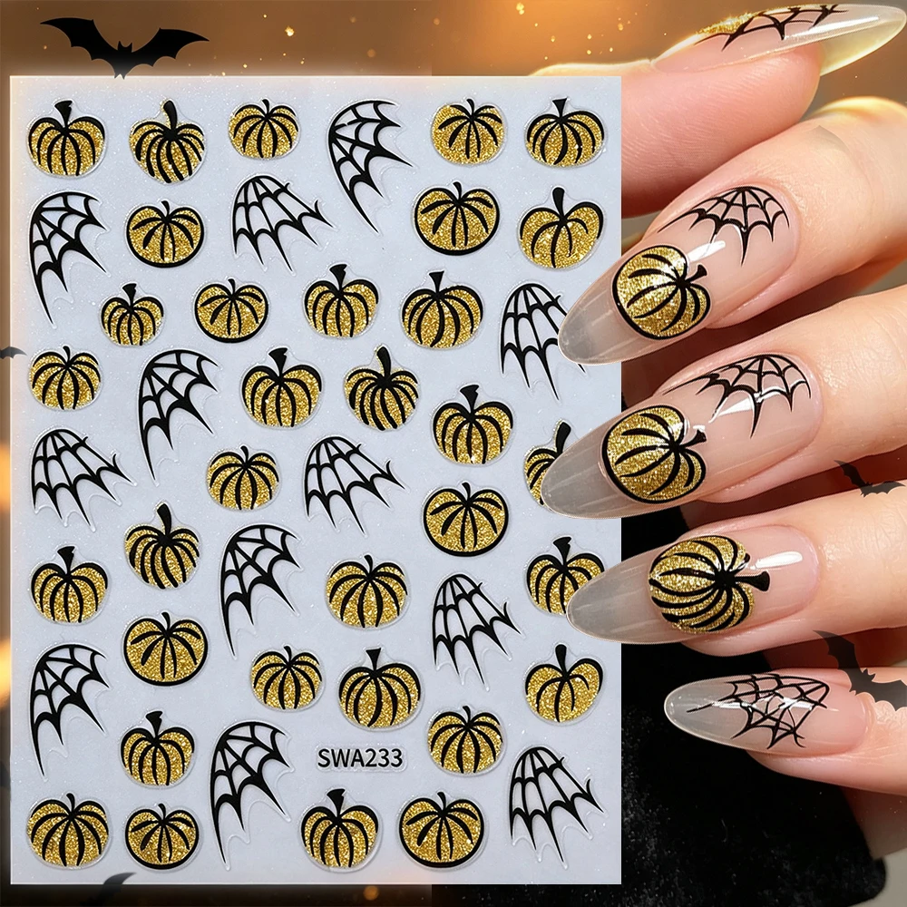 1 Blatt 3D Holographische Glitzer-Spinnennetz-Nagelaufkleber Halloween Glänzende Laser-Spinnennetz-Nagelsticker Selbstklebende Nageldekoration