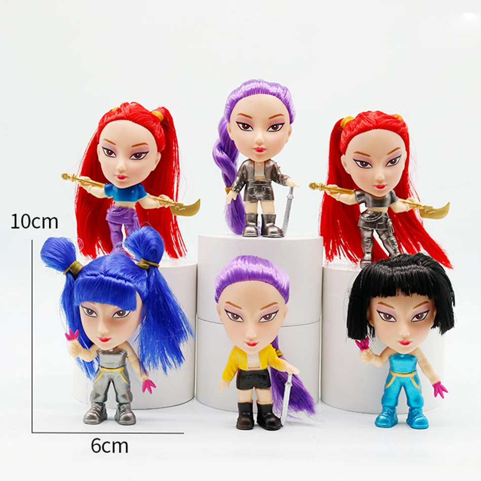 6PCS  Korea Hot Anime Demn Hunters Blind bags Figure Hunters Rumi Mira Zoey Tiger Figurine Toy Desk Decoration Statues Ornament
