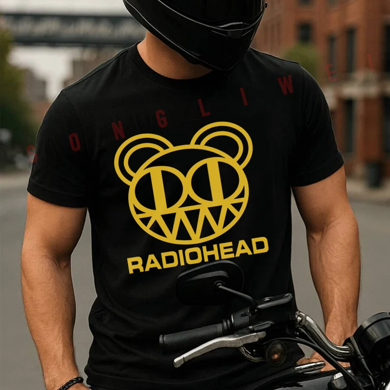 

Cool Punk Alternative Rock Radiohead Logo Moto T-Shirt Cotton Motorrad Fans New Fashion Summer Men Short Sleeve O-Neck Tees
