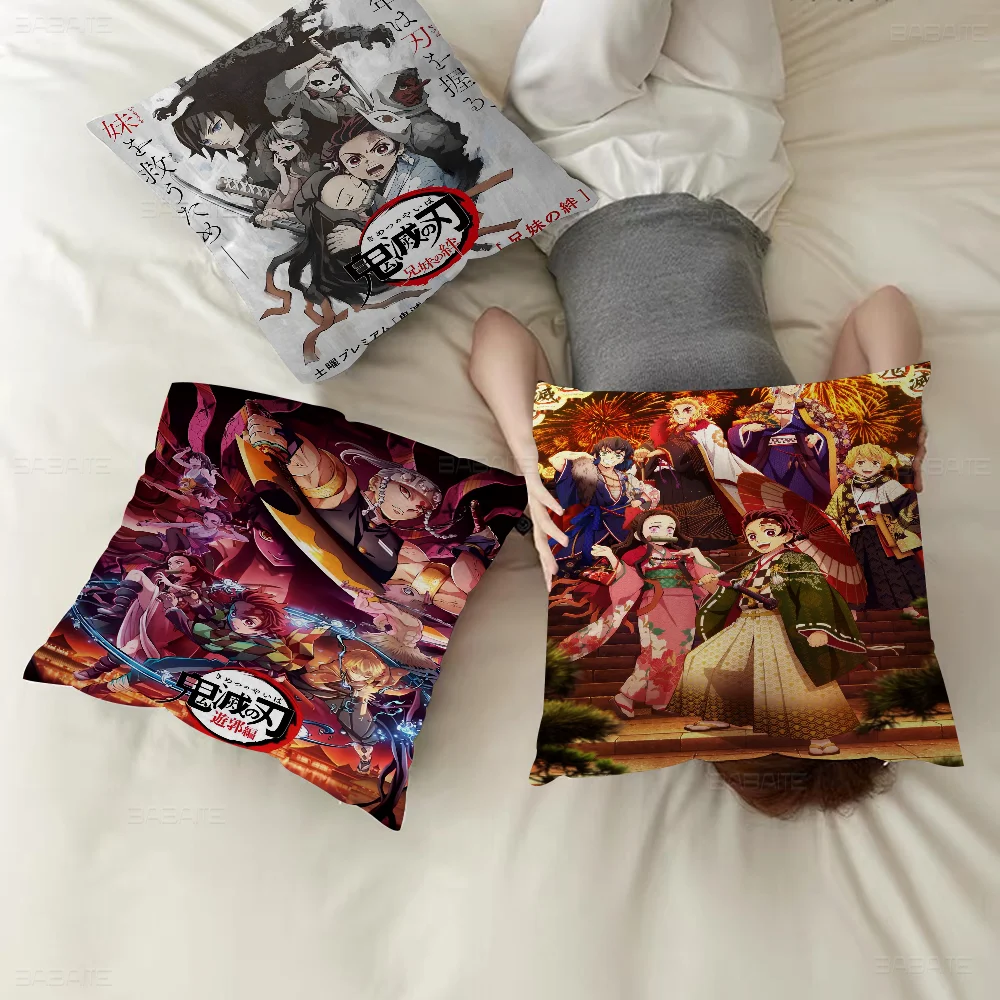 

Anime Demon Slayer Pillow Cushion Cover Pillowcase Living Room Sofa Home Decor Customized