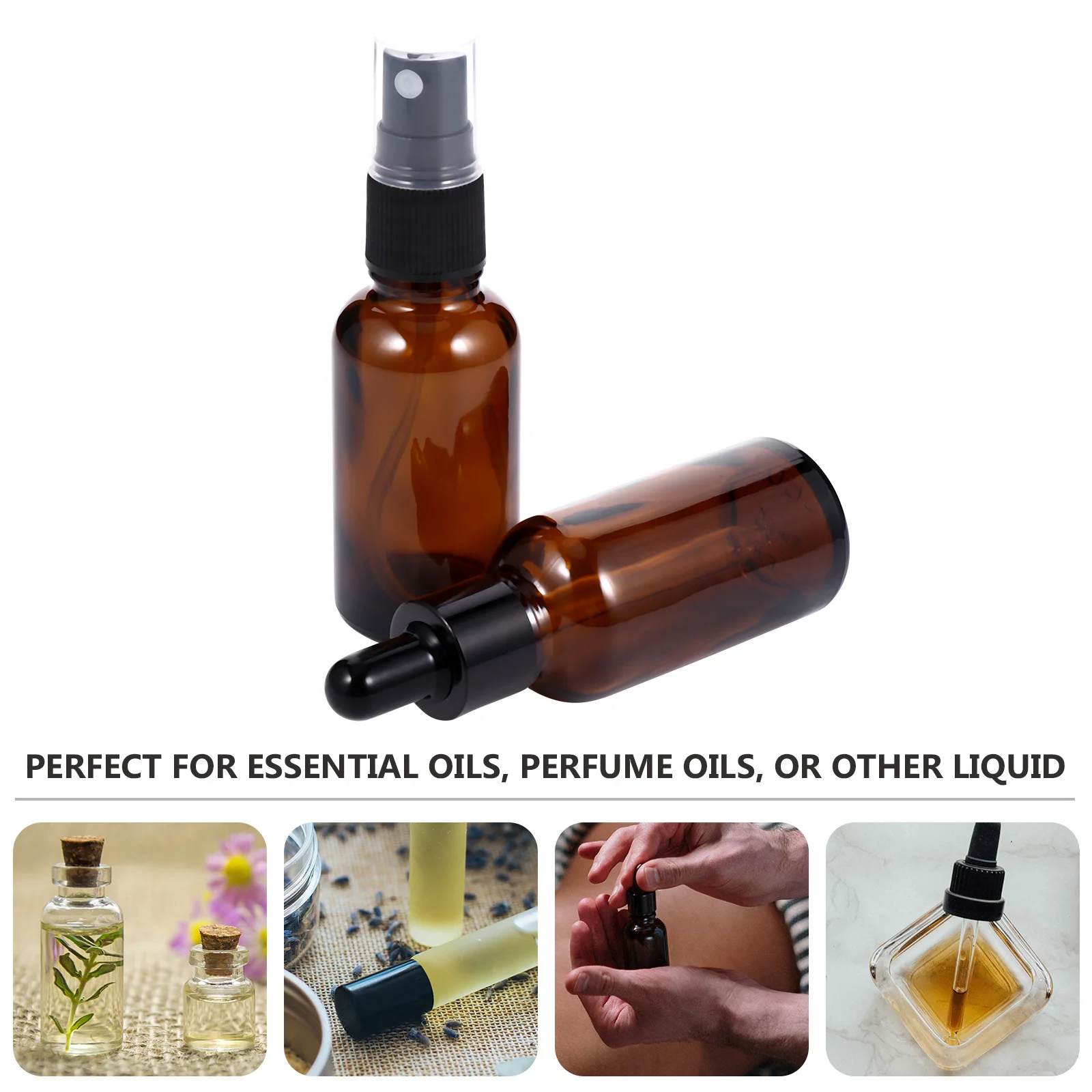 

6Pcs Essential Oil Bottle Set 30ml Glass Dropper Bottles Leak Proof Travel Subpackaging Bottles for Essential Oils