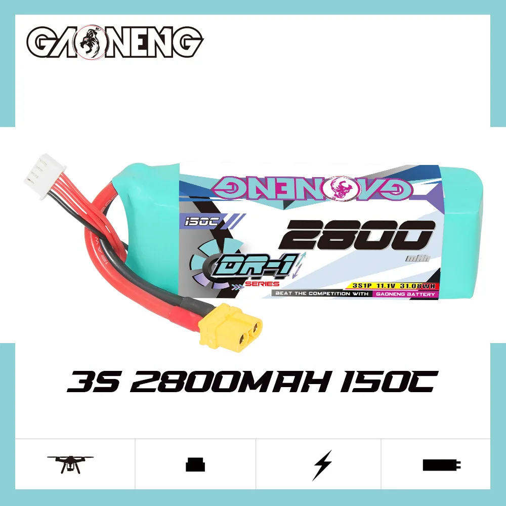 Gnb 2800Mah 3S 11.1V 150c Lipo Batterij Voor Rc Helikopter Quadcopter Drone Auto 'S Boten Onderdelen 11.1V Auto 'S Batterij