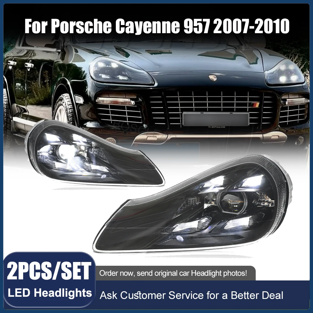 

LED Headlights Assembly Upgrade For Porsche Cayenne 957 2007 2008 2009 2010 Front Lights Headlamps Car Accessories Plug and Play