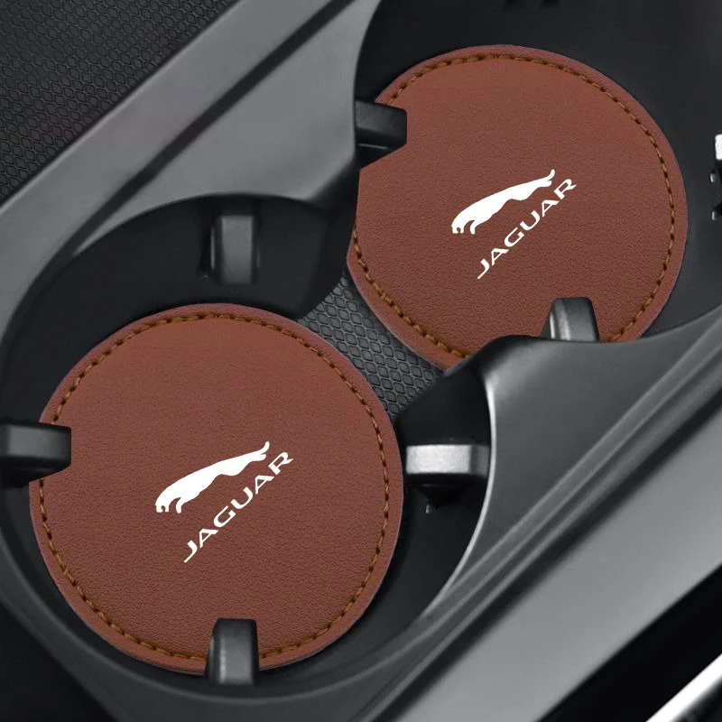 2pc Car Coaster Water Cup Anti-slip Pad for Jaguar X-Type S-Type XF XJS F-type XE F-pace XJ E-pace I-pace XJL XEL XFL XJ6 XK XKR