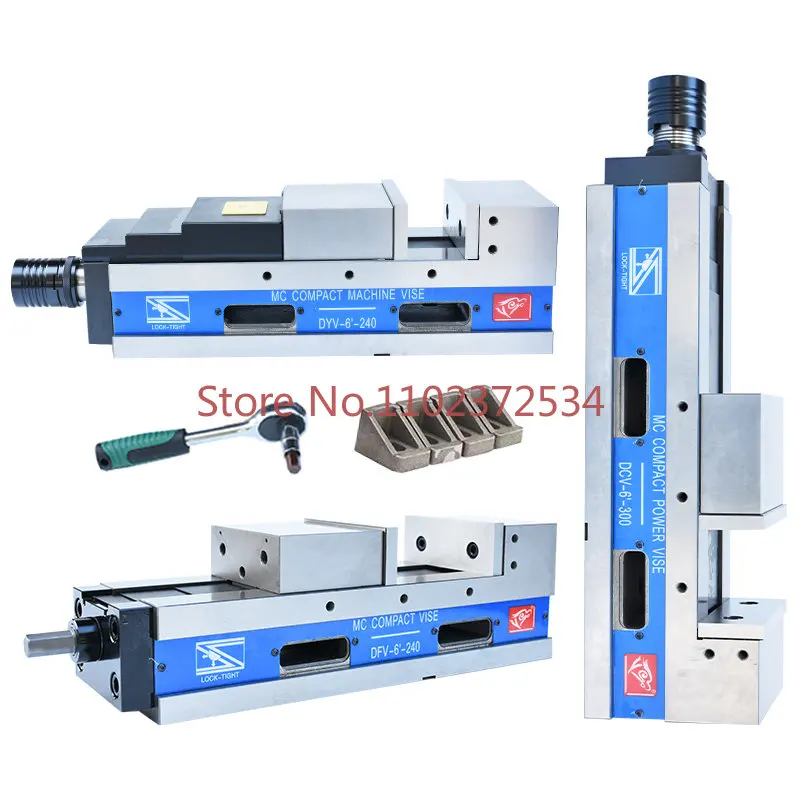 Precision hydraulic vice, hydraulic flat jaw, CNC machining center, double pressure, 6-inch angle fixed vise