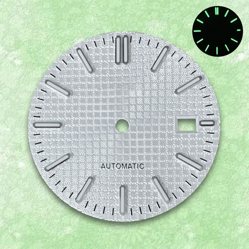 31.8mm Dial S Logo Suitable For NH35/NH36 Japanese Automatic Movement Green Luminous Watch Modification Accessories