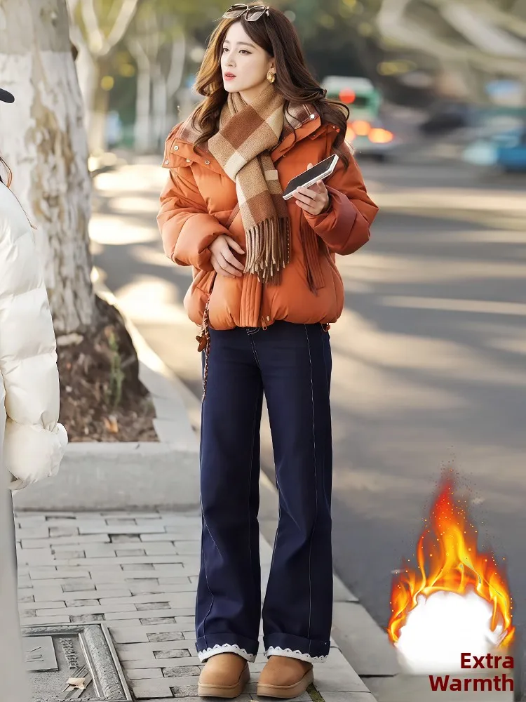 여성용 테이니드 오트 코튼 후드 재킷 2025 겨울 신상 데일리웨어 레이지 스타일 안감 따뜻한 여성 패션