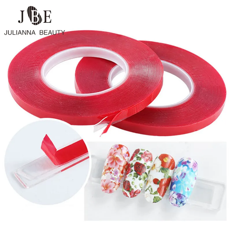 Length 3M/10M Strong Transparent Acrylic Foam Adhesive Tape Double Sided Silicone Nail Sticker Tape Glue No Traces Nail Tool