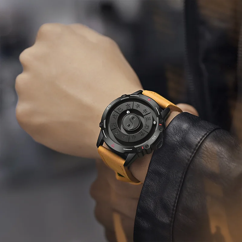 DOM-reloj de cuarzo deportivo para hombre, cronógrafo multifuncional con cuentas magnéticas de Metal, esfera magnética, creativo, nuevo diseño, 1737