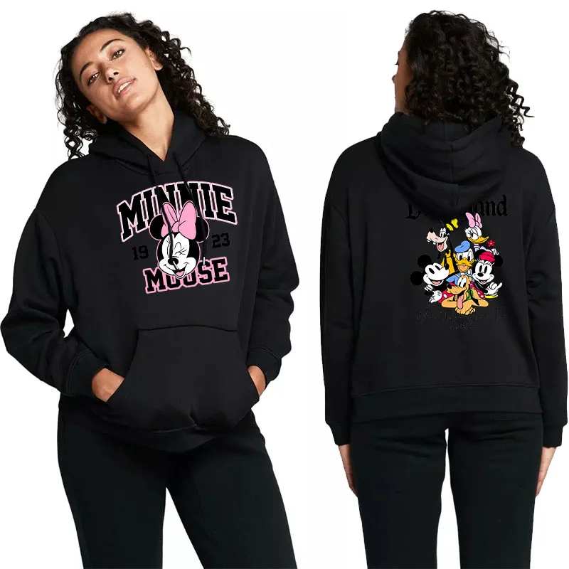 Mickey Minnie Mouse Autumn Hoodie Long Sleeve Women's Sweatshirts Y2k Hoodies Disney Minnie Daisy Duck Women's Hoodie Clothes