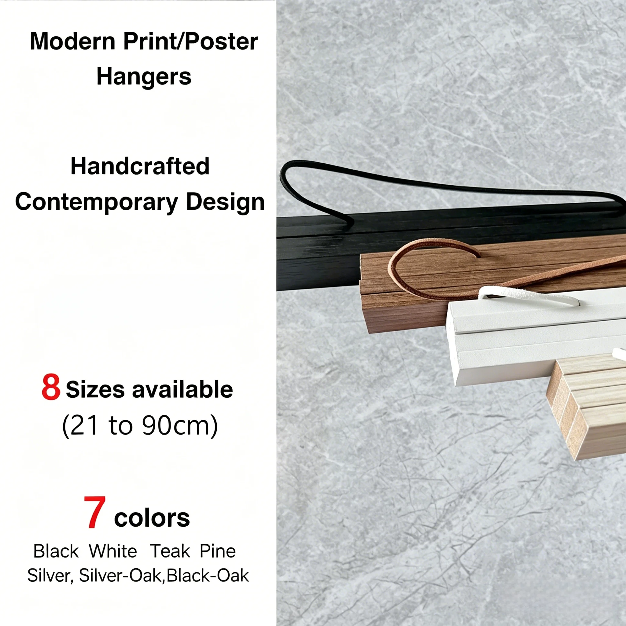 

21 30 40 50 60 70 80 90cm Teak Wood Magnetic Poster Hangers Frames for Wall Photo Picture Scroll Canvas Paintings Decortions