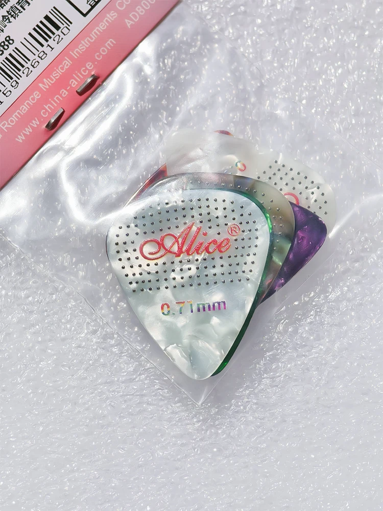 Alice Guitar Picks Celluloid Non-slip Particles 6 Pieces Guitar Accessories