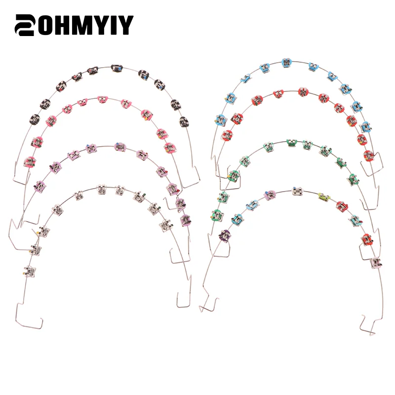 

2pcs/Bag Colorful Temporary Tooth Decoration With Metal Wires Metal Bracket And Orthodontic Ligature Ties Dental Accessory