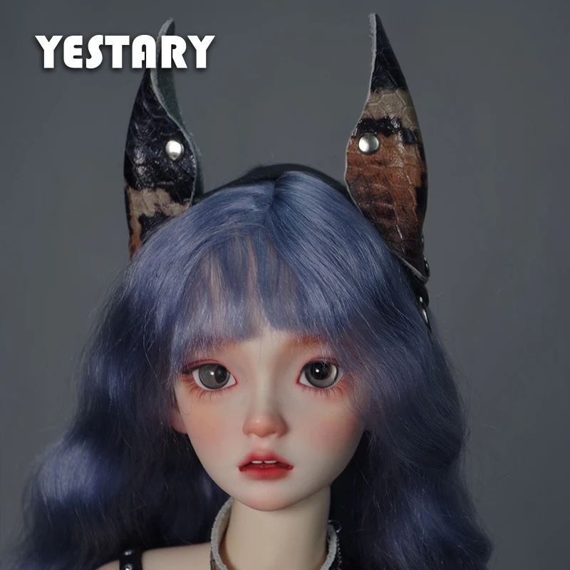 YESTARY BJD 1/3 Doll Clothes Accessories Doberman Ears Handmade Leather Doberman Ears For BJD Small 1/3 1/4 Dolls Accessories