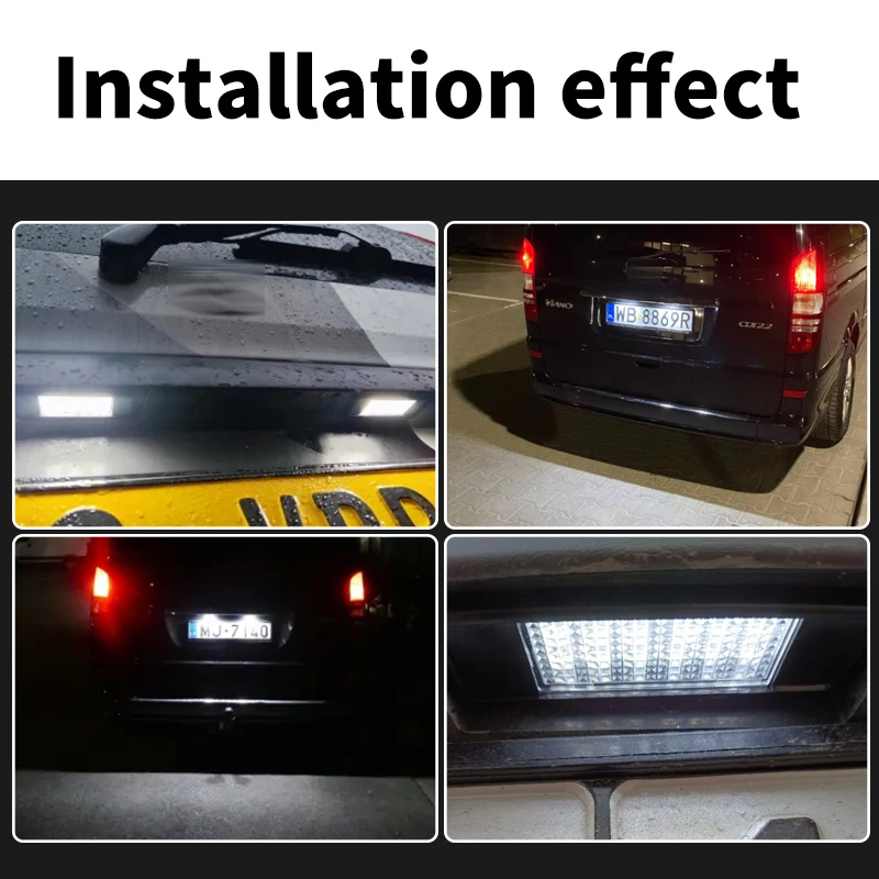 2 قطعة 6000 كيلو الأبيض Led الذيل رقم لوحة ترخيص ضوء لا خطأ لمرسيدس بنز فيتو W639 فيانو W639 العداء W906 Canbus #2