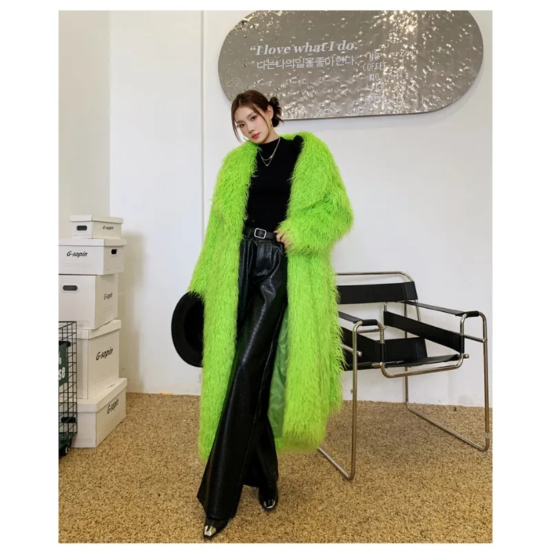 Women's Clothing Fur Coats Wool Coats Extra-long Coat Below-the-knee Trench Coat  Winter Coats Trendy Jacket Comfortable Tops