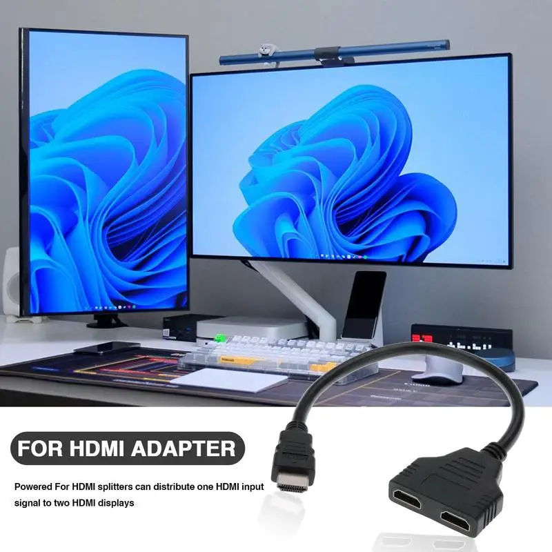 ForHDMI Compatible Splitter 1 In 2 Output Female 4K Port Cable Adapter Converter 1080P Games Videos Multimedia Devices For Home