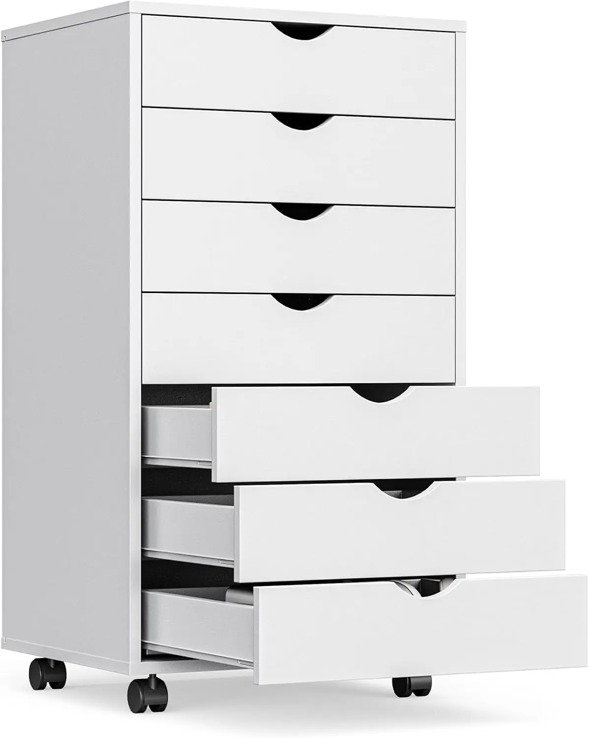 

7-Drawer Mobile File Cabinet with Wheels, Under Desk Storage Organizer for Home Office, White