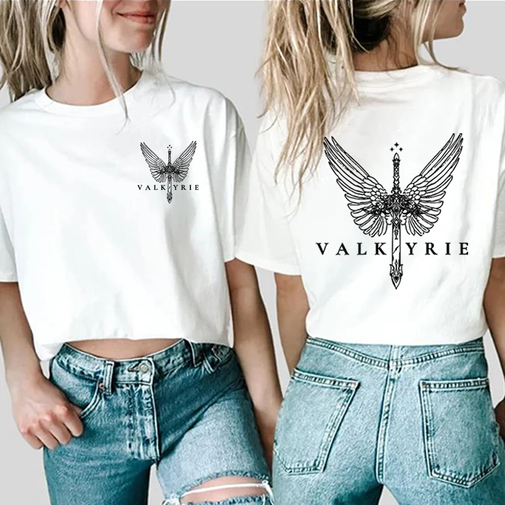 ACOTAR Valkyrie Shirt Fantasy Book Tee Valkyrie in Training Night Court of Silver 2side Print Shirt Sarah J Maas Bookish Merch