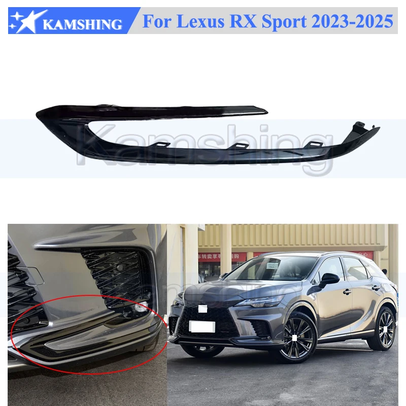

Черная накладка на передний бампер Kamshing для Lexus RX RX350 RX500 Sport 2023-2025, накладка на передний бампер, противотуманная фара