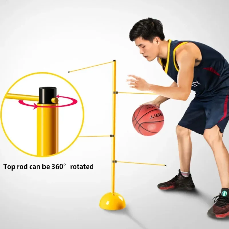 Agile Reaction Basketball Dribble Trainer Adjustable Dribbling Training Equipment Easy to Assemble Foldable Trainer Rods