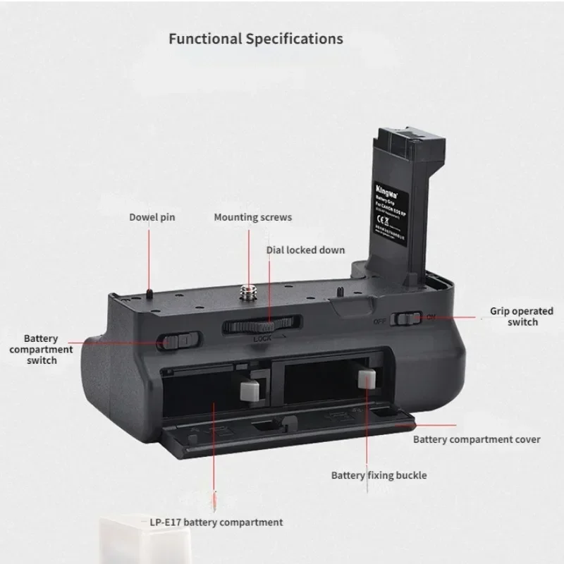 Empuñadura de batería EOS R8 para reemplazo de empuñadura de cámara Canon R8 EG-E1 funciona con batería LP-E17