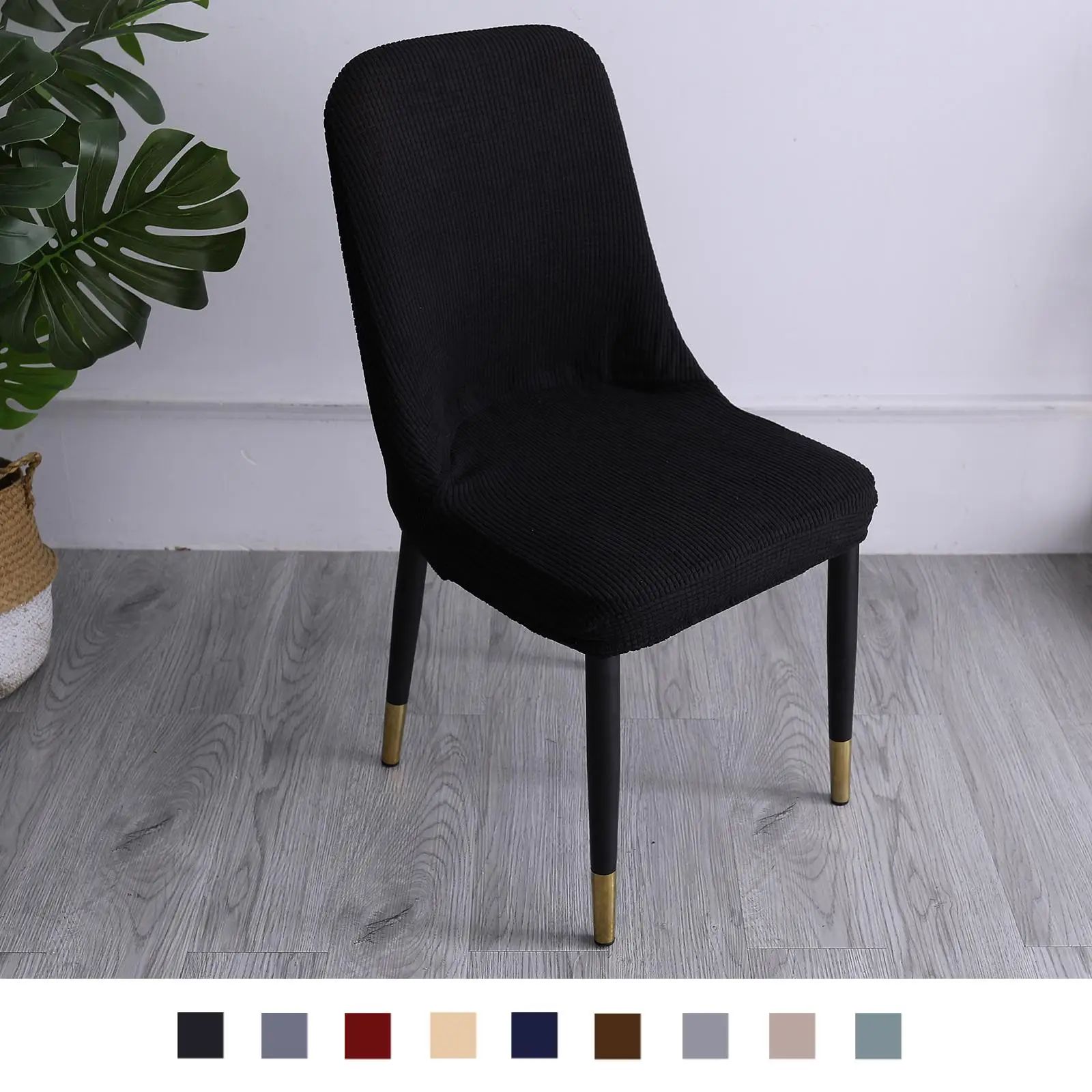 Elastic Polyester Dining Chair Cover Hotel Kitchen Banquet Seat Chair Slipcover Home Decor Washable Removable