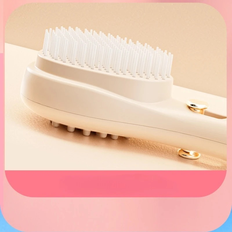 หวียืดไสลด์แบบพกพาพร้อมระบบนวดหนังศีรษะทําความสะอาดตัวเอง - เครื่องมือจัดแต่งทรงผมร้านเสริมสวยสําหรับผู้หญิง หวีวิเศษขนาดกะทัดรัด