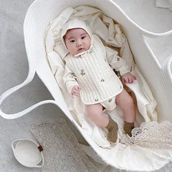 Ins Style New Cotton Rope Woven Baby Carrying Basket Foldable Portable Newborn Bed Outdoor Sleeping Basket Car Mounted