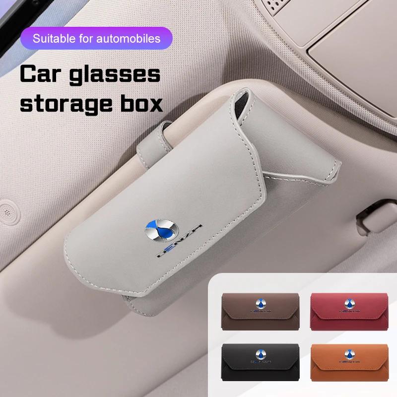 Leather Car Sun Visor Glasses Case Portable For BYD Denza EV D9 DM-i N7 N8 N9 B5 B8 Z9 Z9GT Sunglasses Storage Box Accessories